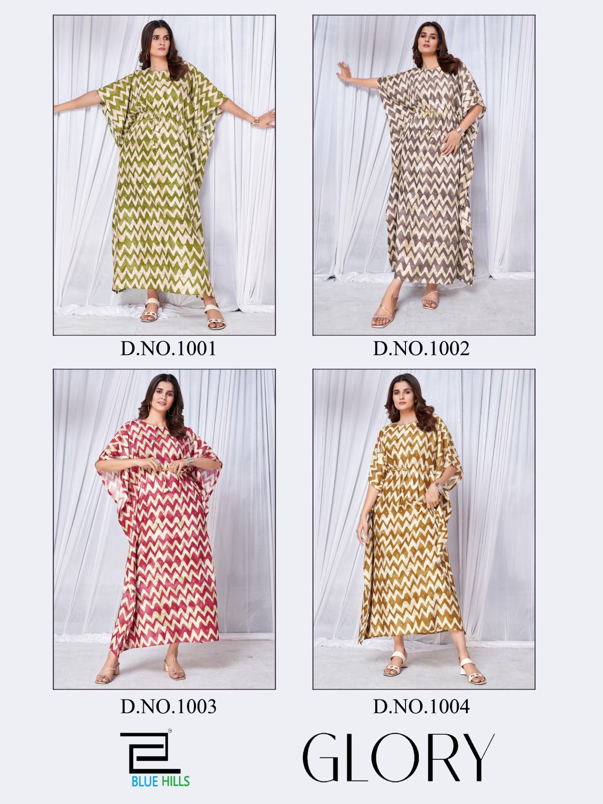 Blue Hills Glory Kaftan Style Rayon Printed Kurtis Catalog
